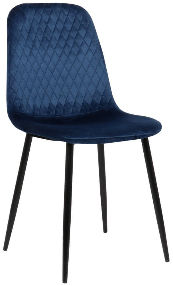 BHM Germany Jedálenská stolička Giverny, zamat, modrá